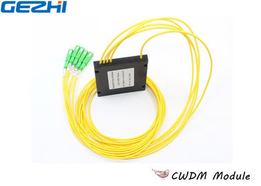 Yellow 1x4 CWDM Mux Demux ABS type for Line Monitoring , 1270~1610nm Wavelength